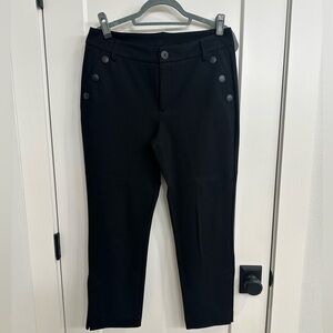 CAbi Black Button-Detail Pants
